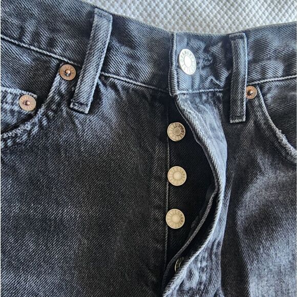 AGOLDE Women's Black Denim Shorts - Picture 3 of 8